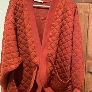 Blue grey Quilted Rust Jacket